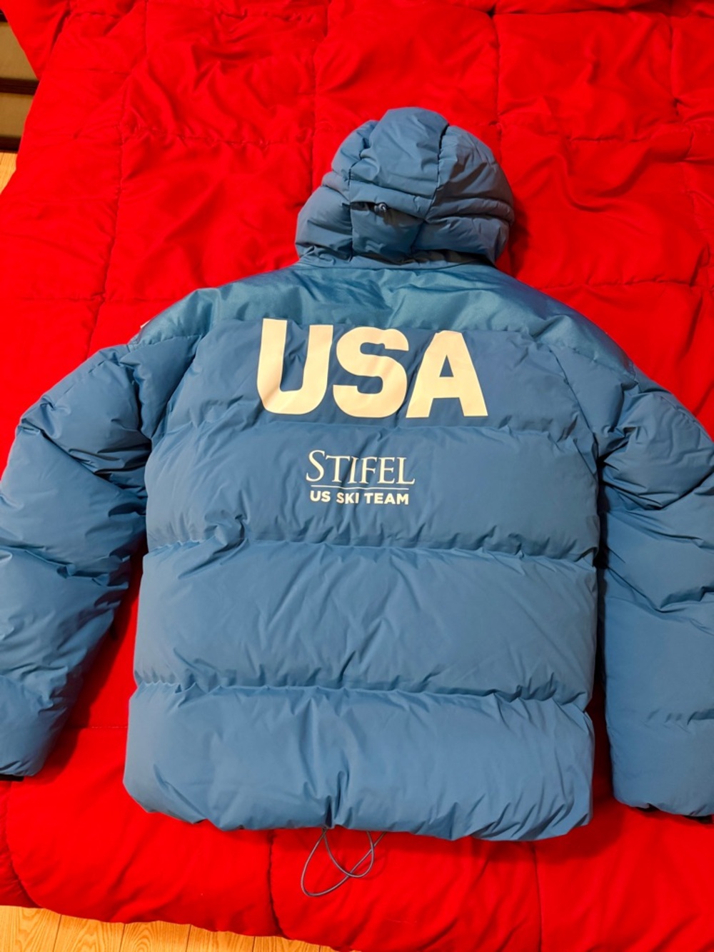 Kappa Team Ski Puffer Jacket in Light Blue with Sponsor Logos - Picture 5 of 6